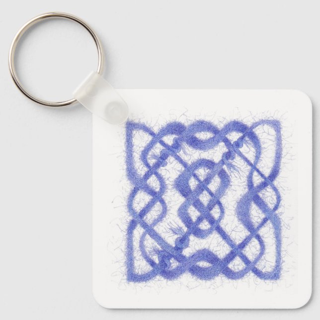 VIOLET CELTIC KNOT Square Aluminum Keychain (Front)