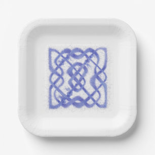 VIOLET CELTIC KNOT Square Paper Plates