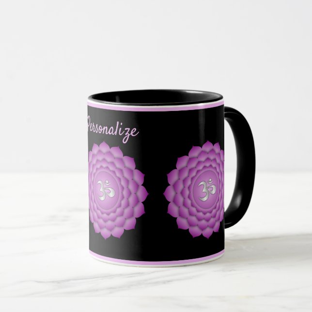 Violet Chakra Zen Yoga Namaste Personalize Mug (Front Right)