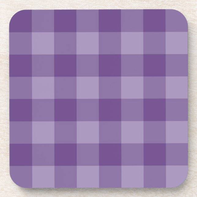 Violet chequered background coaster (Front)