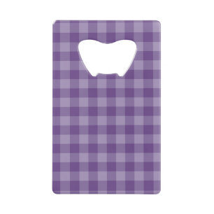 Violet chequered background credit card bottle opener