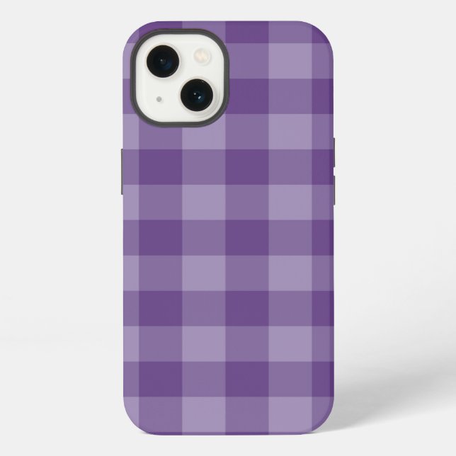 Violet chequered background iPhone case (Back)