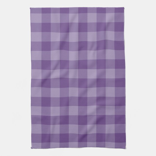 Violet chequered background kitchen towel (Vertical)