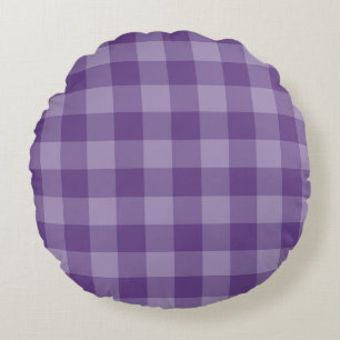 Violet chequered background round pillow