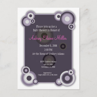 Violet Circle Baby Shower Invitation Postcard
