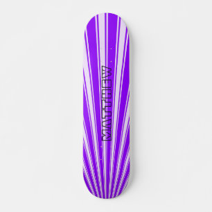 Violet Colour Stripe Funky Pattern Skateboard