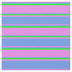 Violet, Cornflower Blue, and Lime Lines Pattern Fabric