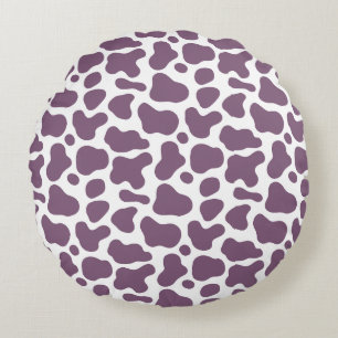 Violet Cow Round Pillow