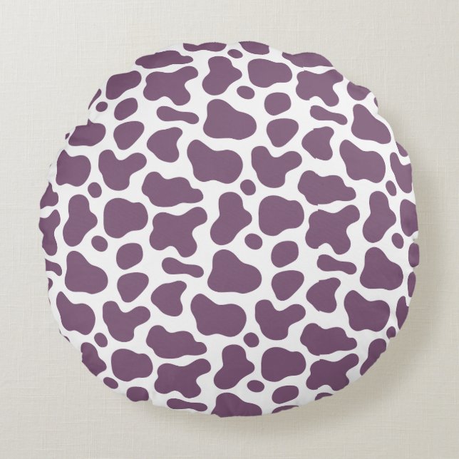 Violet Cow Round Pillow (Front)