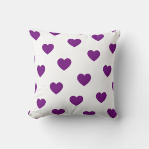 Violet Cozy Cute Trendy Modern Romantic Chic Heart Throw Pillow