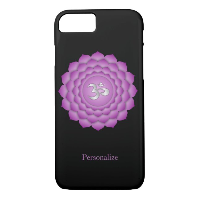 Violet Crown Chakra Zen Meditation Personalize Case-Mate iPhone Case (Back)