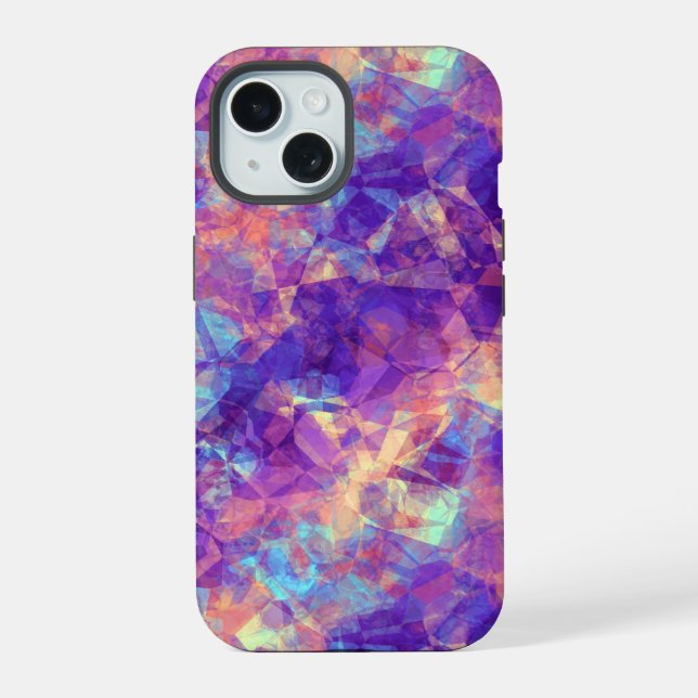 Violet Crumpled Texture iPhone 15 Case (Back)