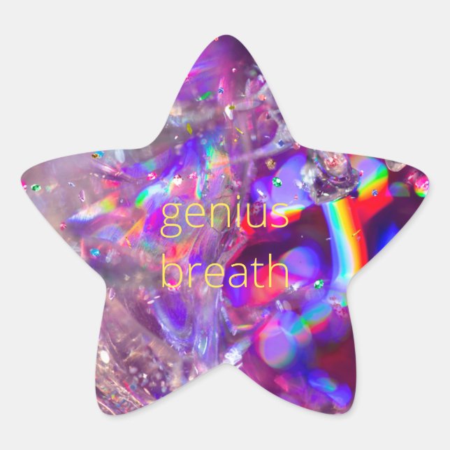 Violet Crystals Purple Pink Rainbow Holograph Star Sticker (Front)