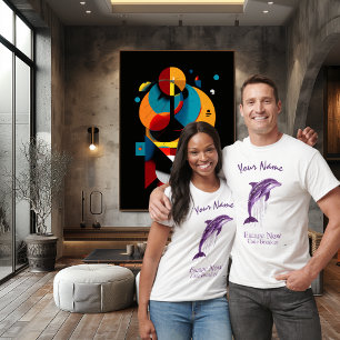 Violet Cyber Dolphin – Custom Name Escape Now T-Shirt