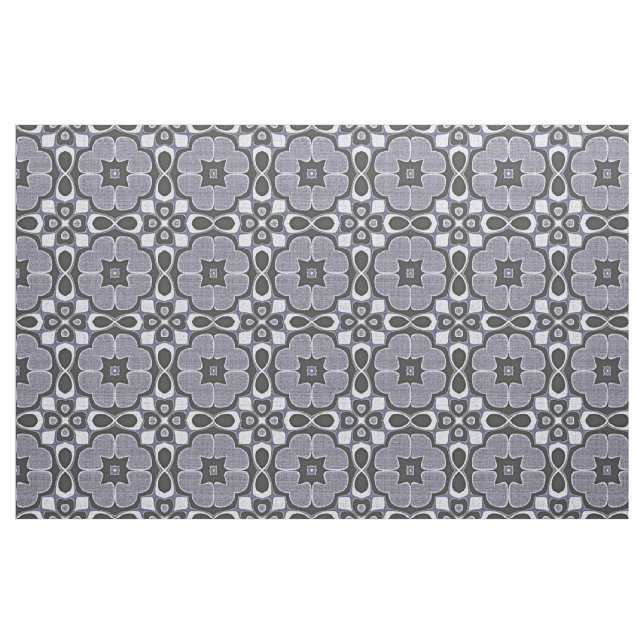Violet Dark Blue Nouveau Deco Bali Batik Pattern Fabric (Fat Quarter)