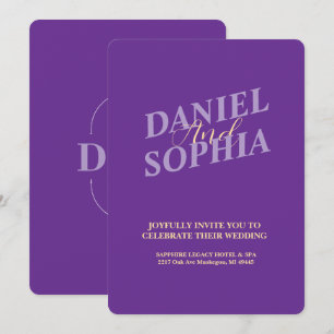 Violet de carte faire-part de mariage rétro
