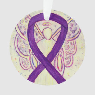Violet de sensibilisation Ruban Angel Customisé or