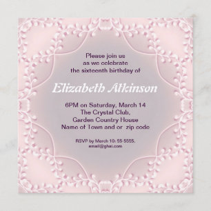 violet design élégant simple invitation de 16 ans