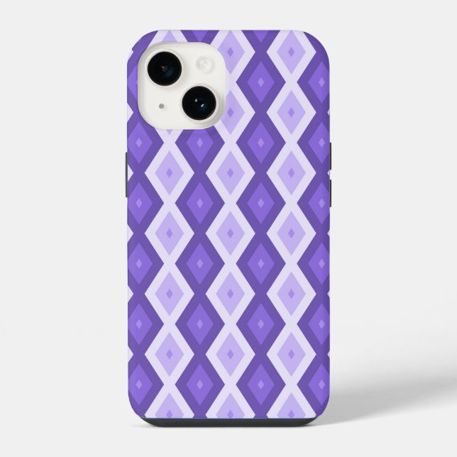 Violet diamond pattern  iPhone case (Back)