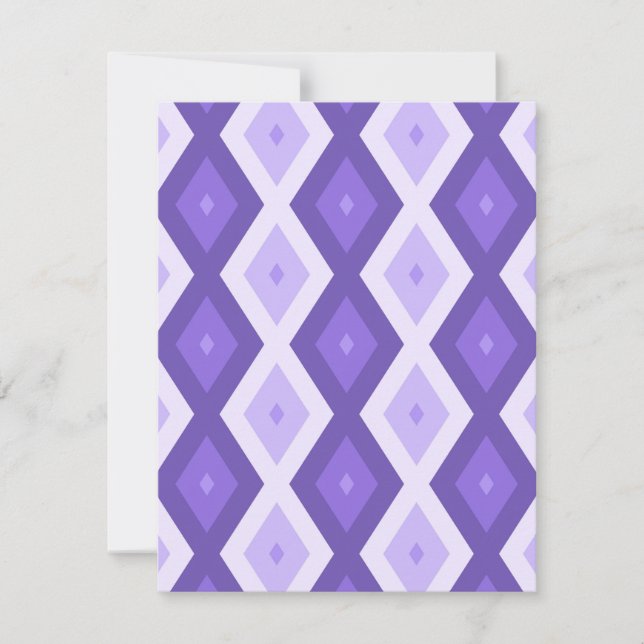 Violet diamond pattern RSVP card (Front)