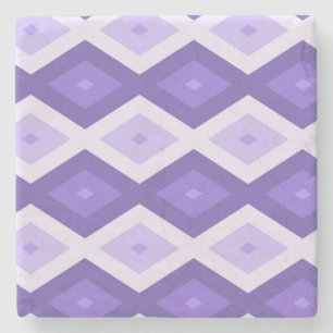 Violet diamond pattern stone coaster