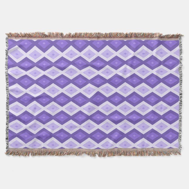 Violet diamond pattern throw blanket (Front)