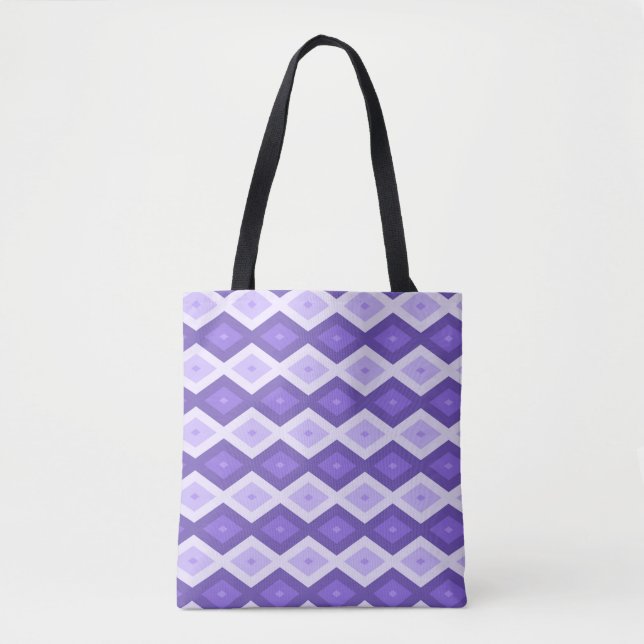 Violet diamond pattern tote bag (Front)