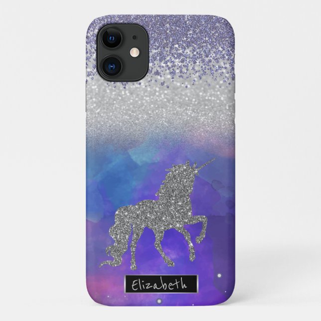 Violet Diamonds, Glitter Unicorn Case-Mate iPhone Case (Back)