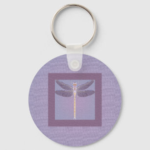 Violet Dragonfly Keychain