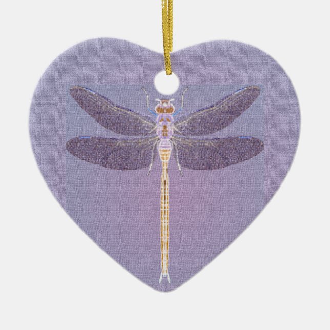 Violet Dragonfly Ornament (Front)