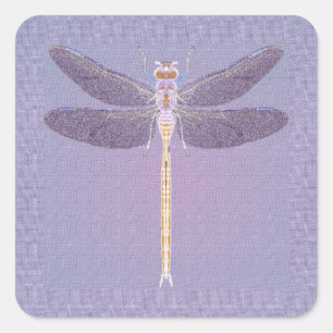 Violet Dragonfly Square Sticker