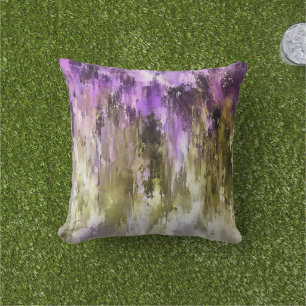 Violet Dreams And Olive Skies Outdoor Pillow
