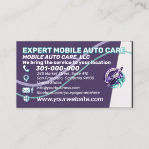 Violet Electric Auto Repair Car AC Custom Logo  Business Card