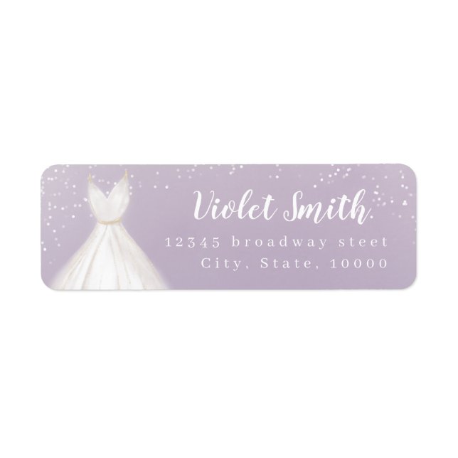 Violet Elegant mariage Robe adresse de retour (Devant)