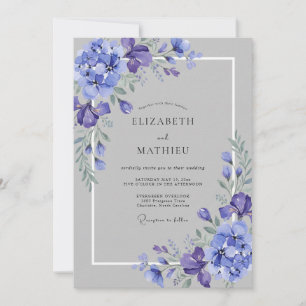 Violet Elegant Watercolor Wedding Invitation