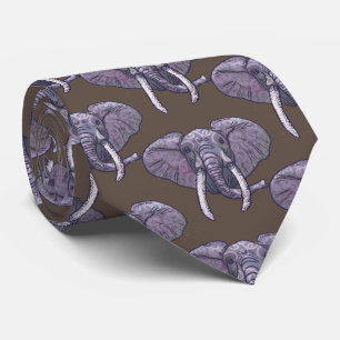 Violet Elephant Face Tie
