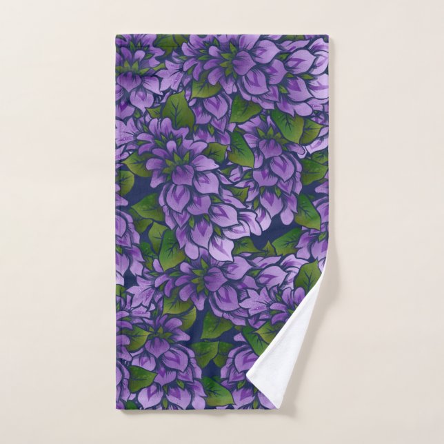 Violet été Floral Art Lilac Jardinage Motif (Serviette à main)