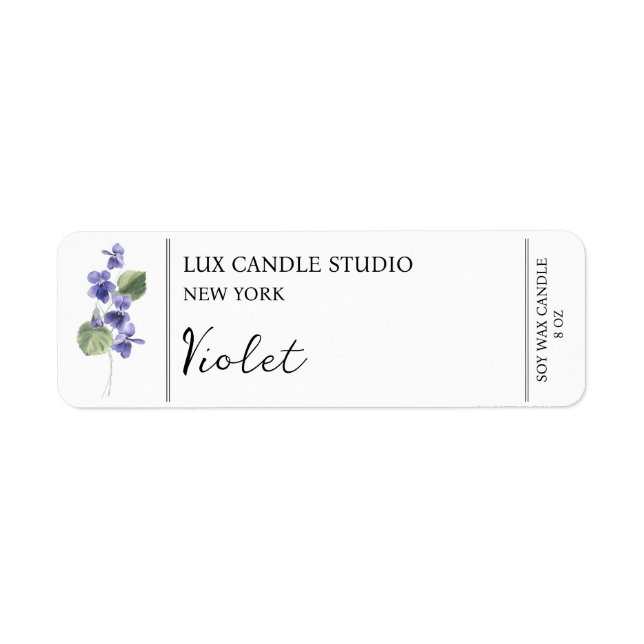 Violet Étiquette de bougie (Devant)