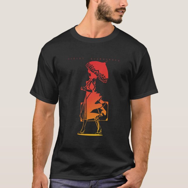 Violet Evergarden Sunset Siluet Anime Fan Art T-Shirt (Front)