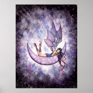 Violet Fairy on the Moon Poster by Molly Harrison