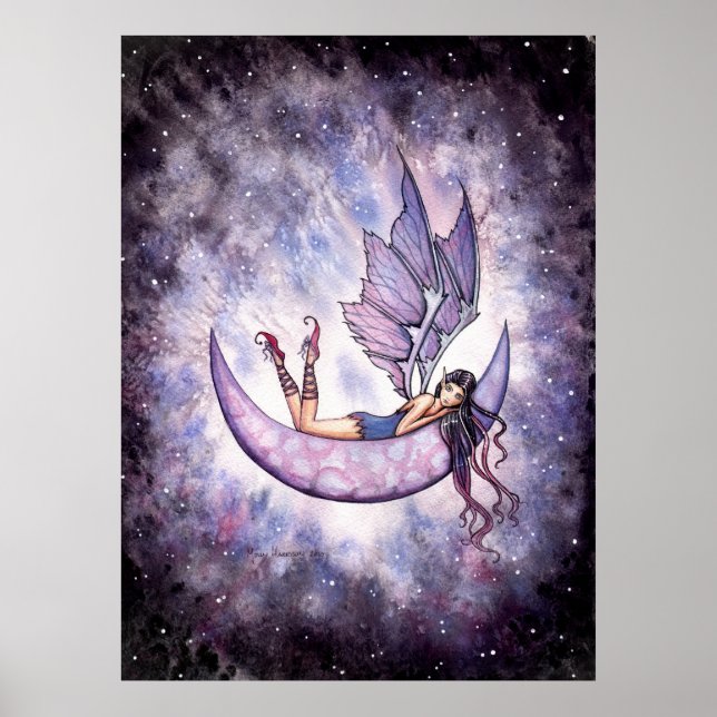 Violet Fairy on the Moon Poster par Molly Harrison (Devant)