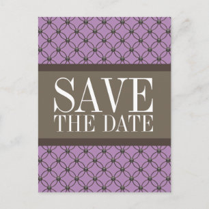 Violet Fancy Lattice Save the Date Postcard