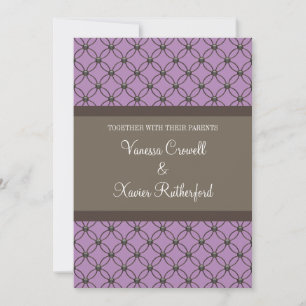 Violet Fancy Lattice Wedding Invitation