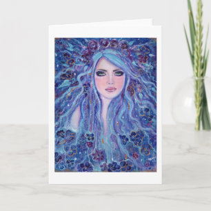 Violet fantasy bohemian greeting card by Renee