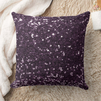 Violet Faux Sequin Glitter Throw Pillow