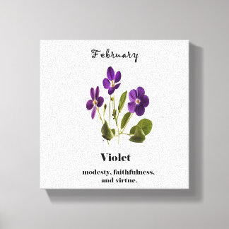 Violet Février dessin de toile de fleur de naissan