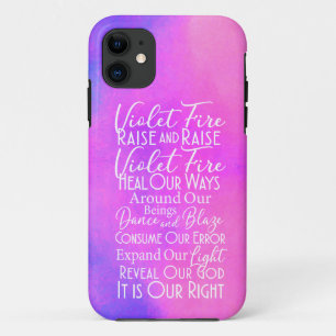 Violet Fire Prayer: Positive Intent and Protection iPhone 11 Case