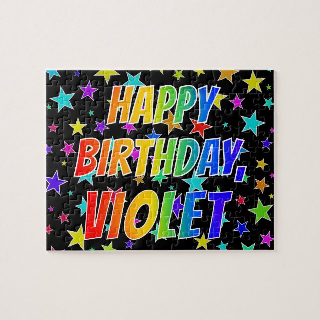 "VIOLET" First Name, Fun "HAPPY BIRTHDAY" Jigsaw Puzzle (Horizontal)