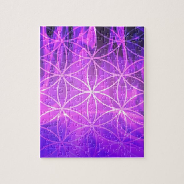 Violet Flame Flower of Life Jigsaw Puzzle (Vertical)