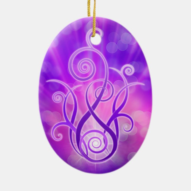 Violet Flame / Violet Fire Ceramic Ornament (Back)